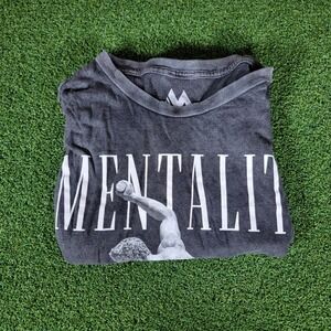 Graphic Tee Mens Medium Gray Short Sleeve Cotton Casual‎ T Shirt